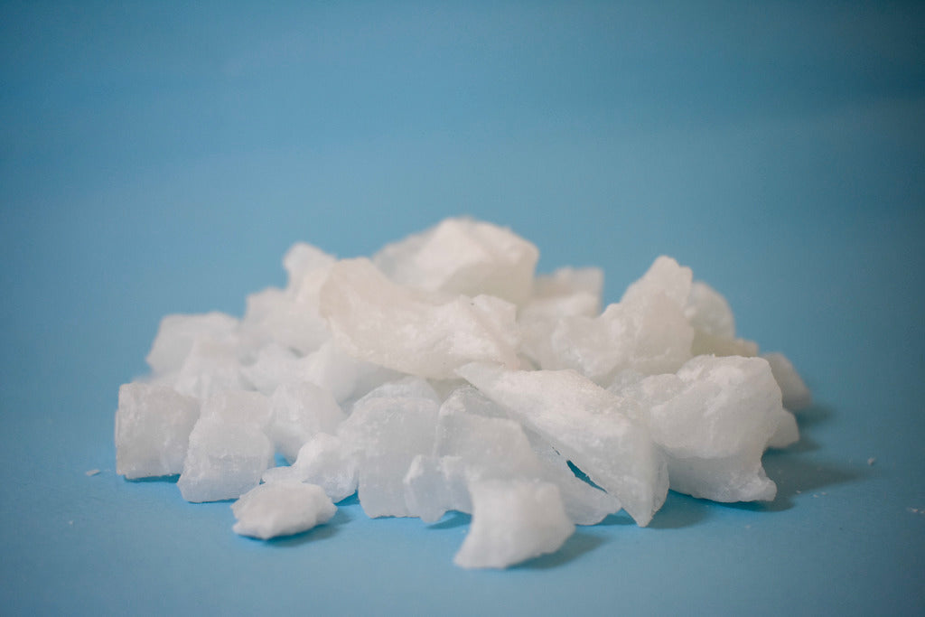 parafin wax with blue background