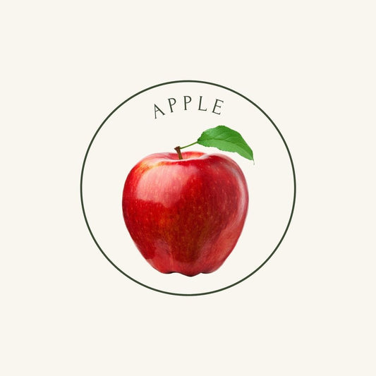 red apple with beige background
