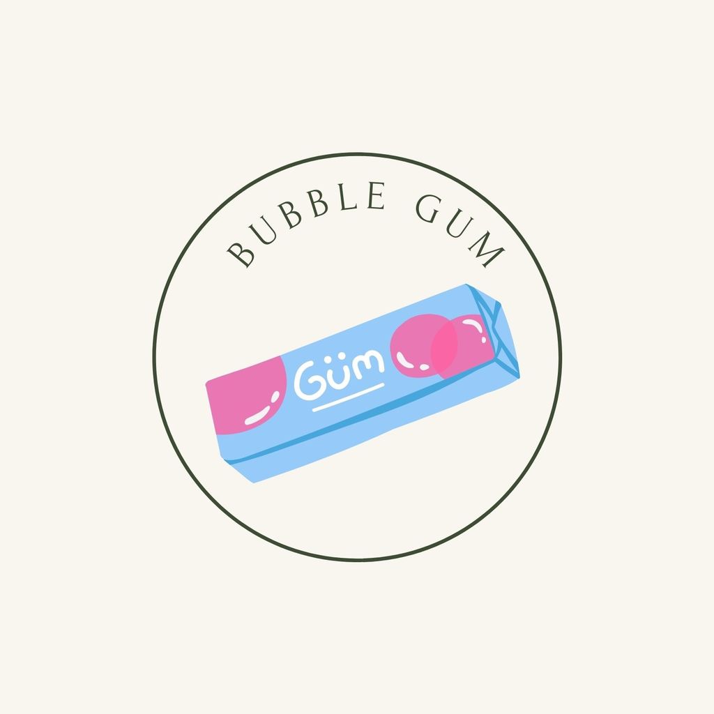 bubble gum pack with beige background